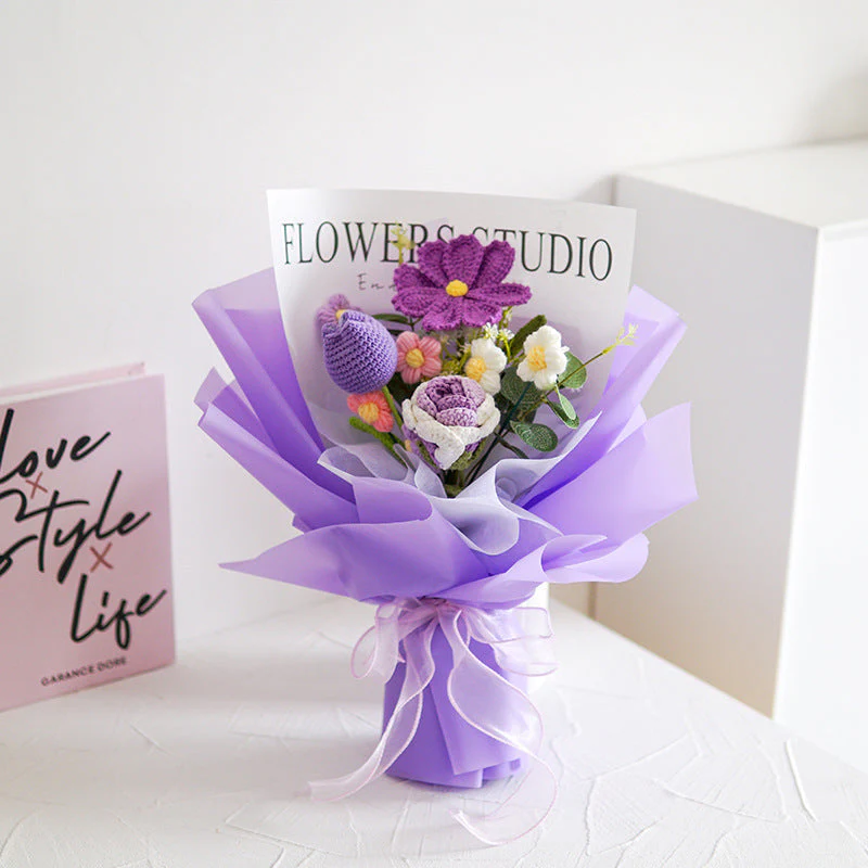 💕Muttertagssonderverkauf 50 % Rabatt!💕Handgefertigter zarter Häkelblumenstrauß - Image 7
