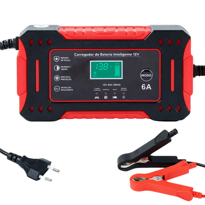 🎉 Neujahrsgeschenk – 50% RABATT!🔋12V Slim Ladegerät (6A + Pulsreparatur) – Kompatibel mit Auto/Motorrad/E-Bike: Sicher & Langlebig! - Image 2
