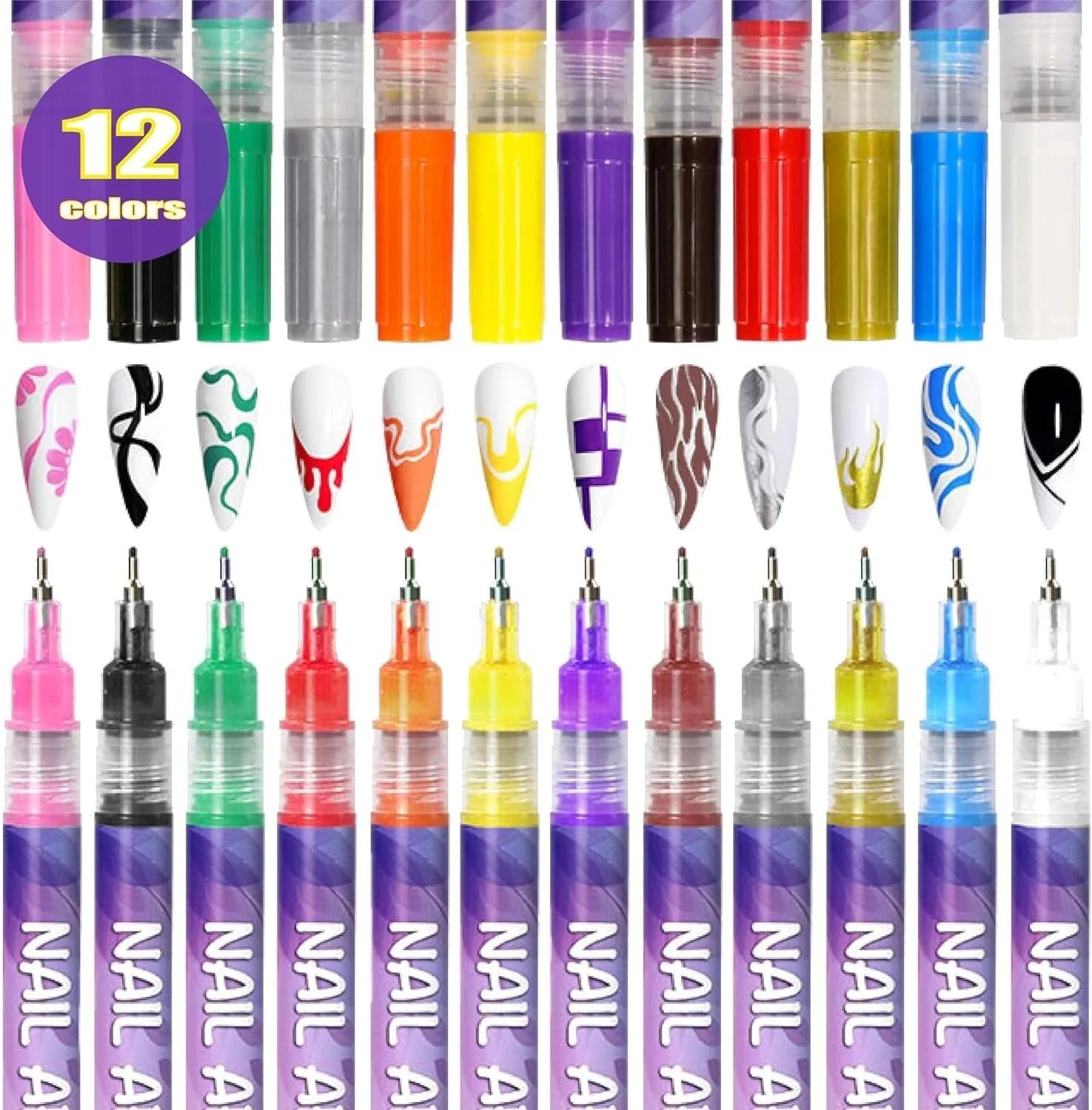 🎅🎁Weihnachtsangebot – 50 % Rabatt⏳12 Farben Nagelkunst-Stifte Set🎨💅 - Image 3
