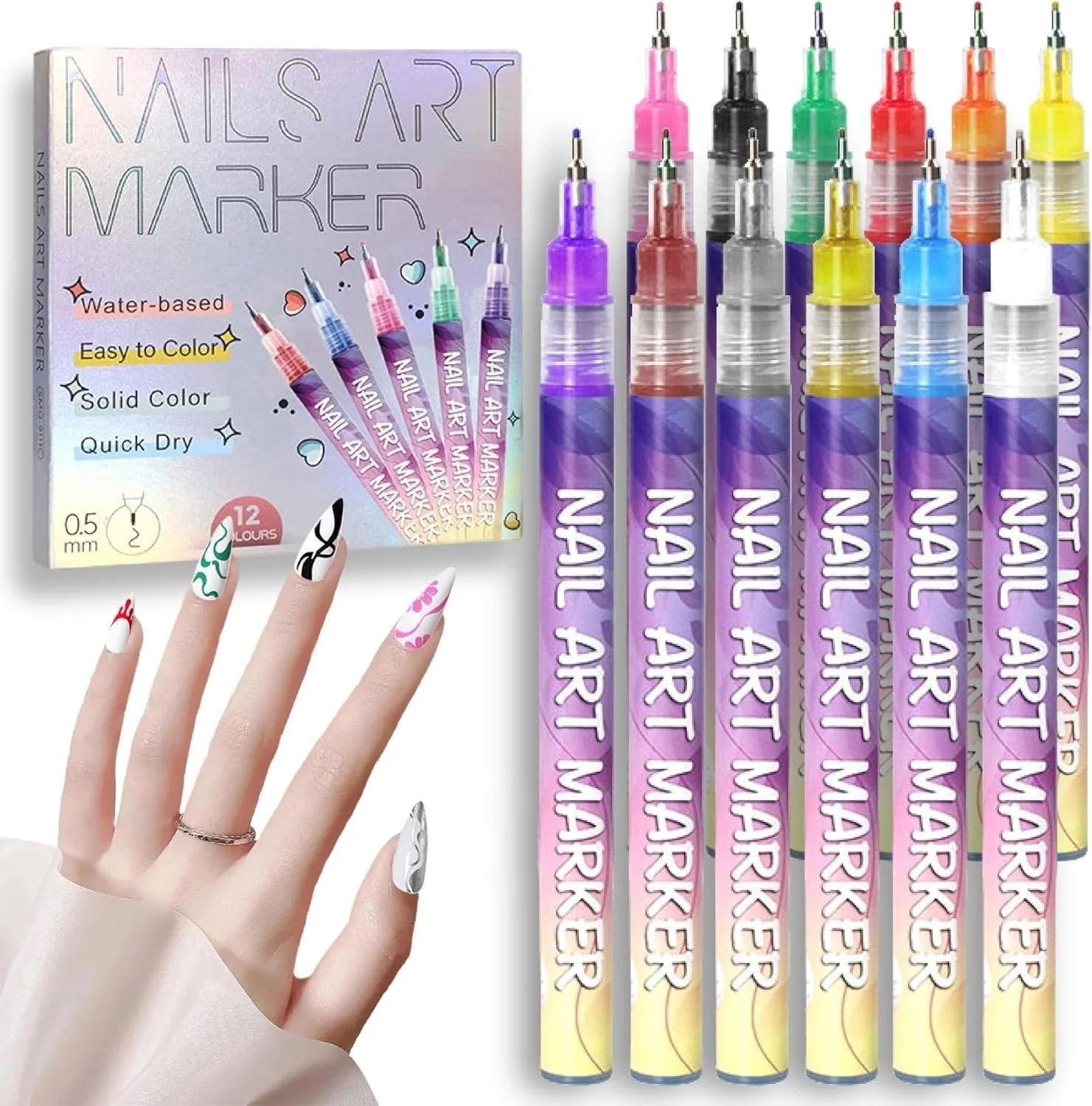 🎅🎁Weihnachtsangebot – 50 % Rabatt⏳12 Farben Nagelkunst-Stifte Set🎨💅 - Image 4
